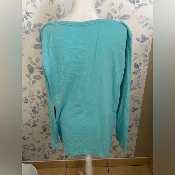 St. John’s Bay Long Sleeves Tee Button on the front Blue Color 0X. New w tag. - Picture 2 of 7